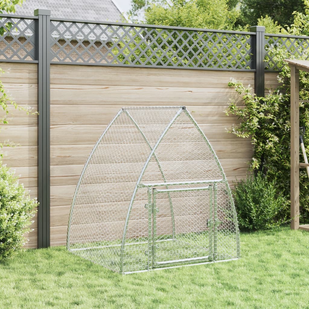 Rabbit Hutch Silver 105x100x120 cm Galvanised Steel