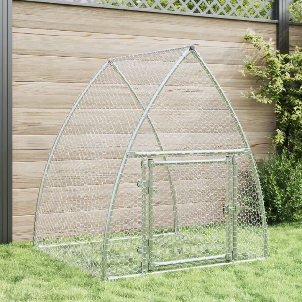 Rabbit Hutch Silver 105x100x120 cm Galvanised Steel