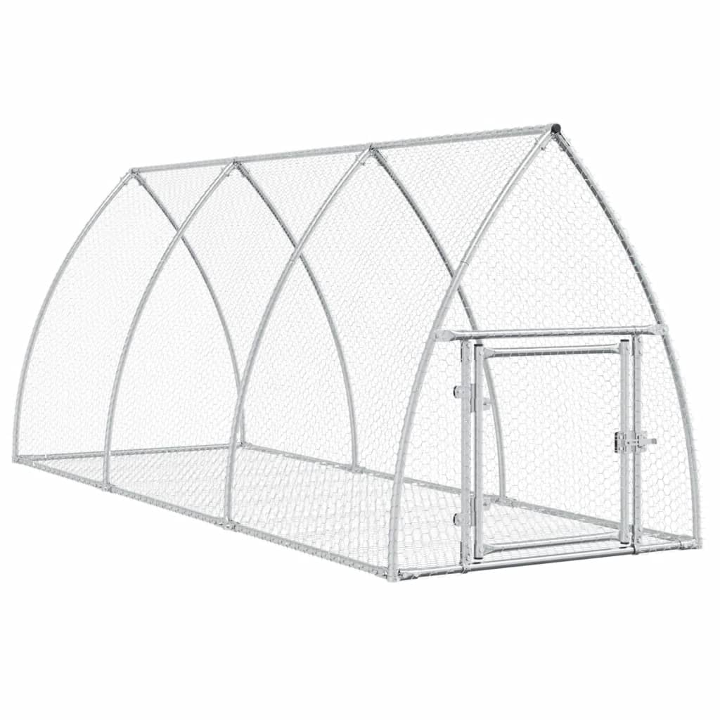 Rabbit Hutch Silver 105x300x120 cm Galvanised Steel