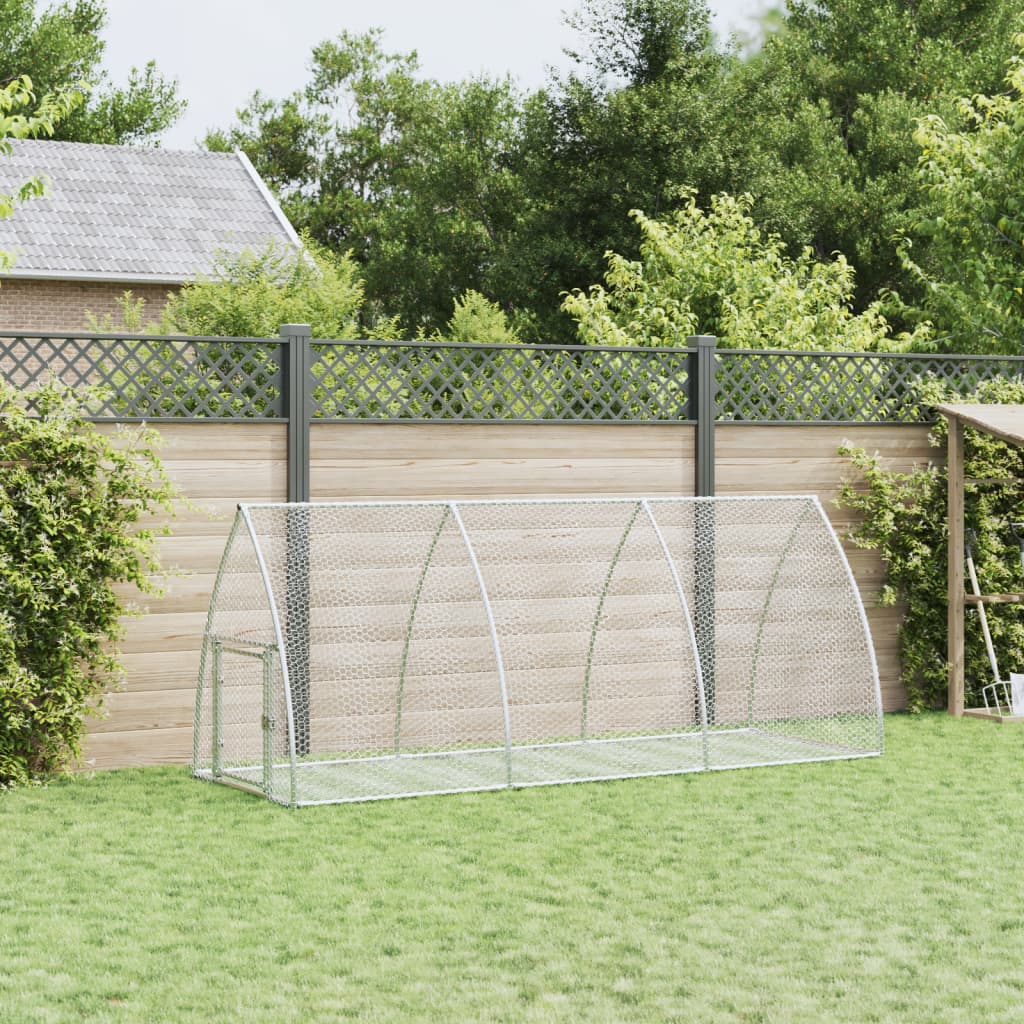 Rabbit Hutch Silver 105x300x120 cm Galvanised Steel