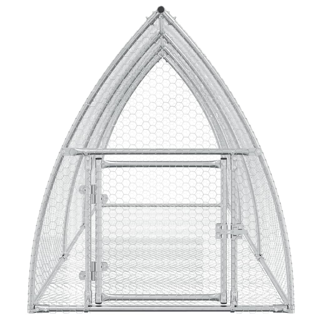 Rabbit Hutch Silver 105x300x120 cm Galvanised Steel