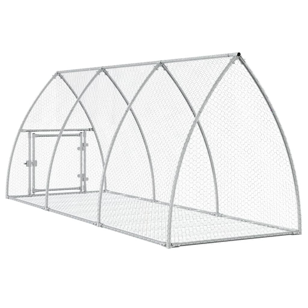Rabbit Hutch Silver 105x300x120 cm Galvanised Steel