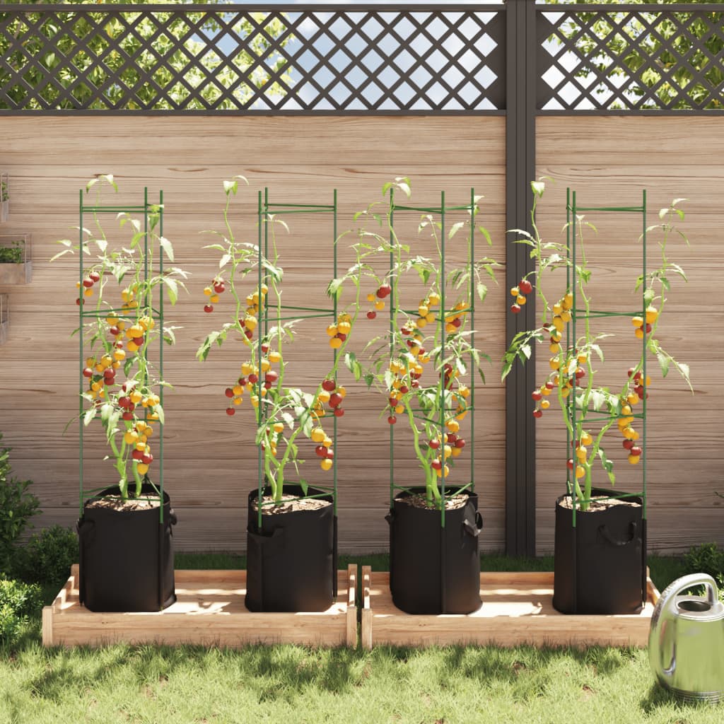 Tomato Cages with Plant Bags 4 pcs 154 cm Steel and PP