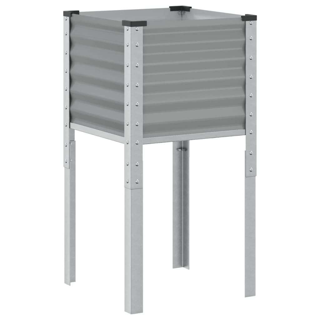 Garden Planter Grey 45x45x88 cm Steel