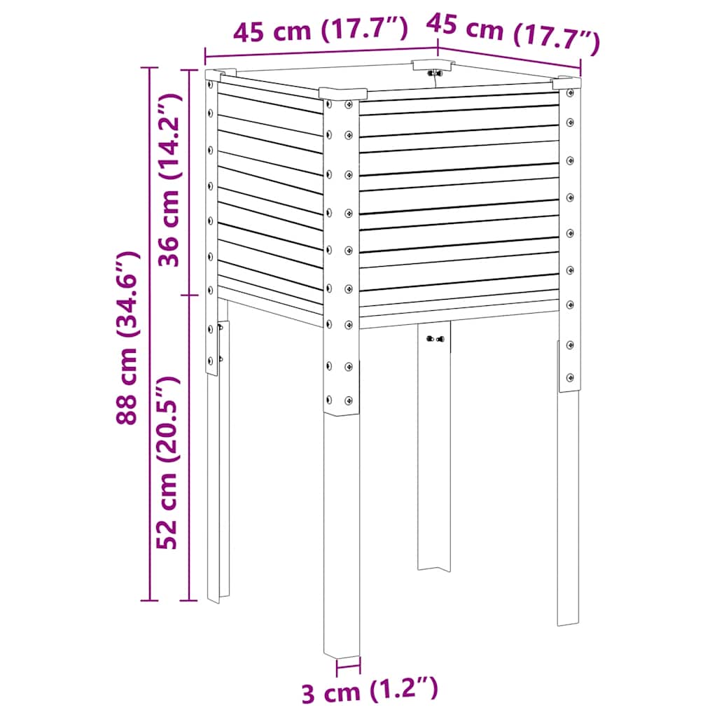 Garden Planter Anthracite 45x45x88 cm Steel