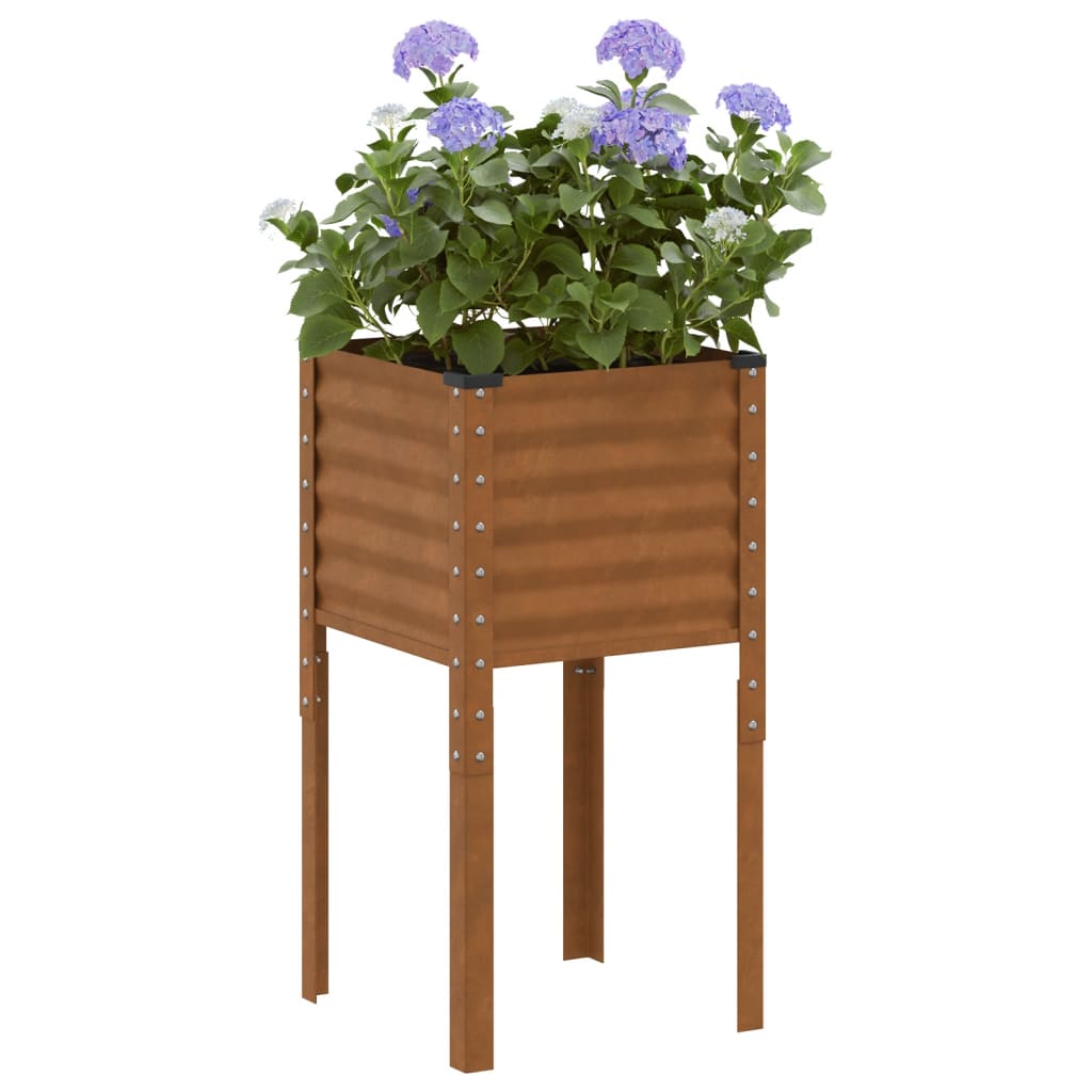 Garden Planter 45x45x88 cm Weathering Steel