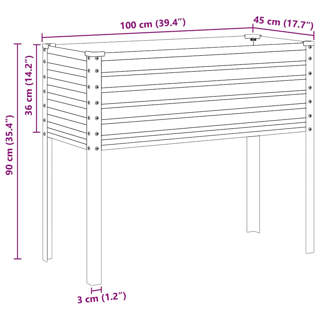 Garden Planter Anthracite 100x45x90 cm Steel