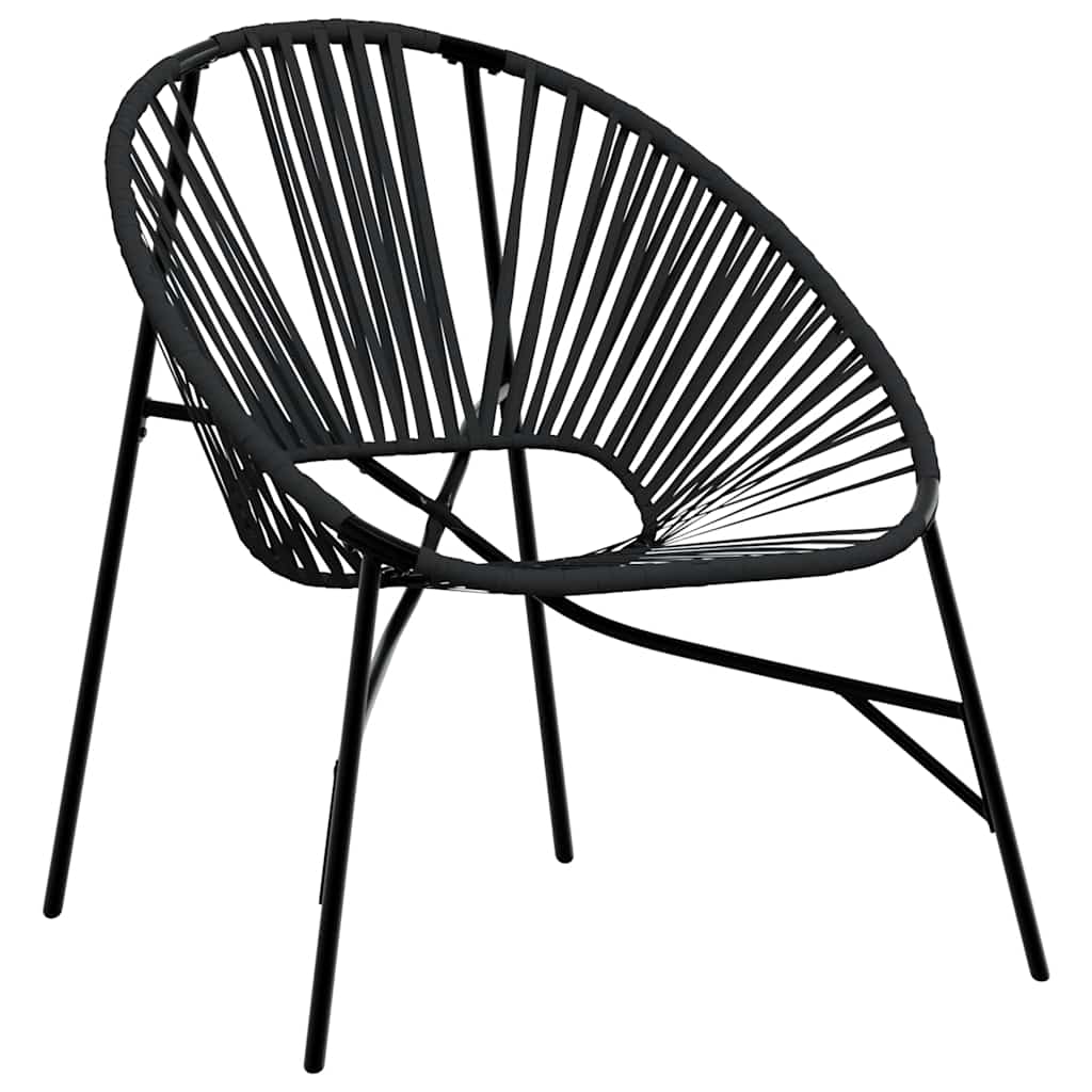 Garden Egg Chair Black Poly Rattan