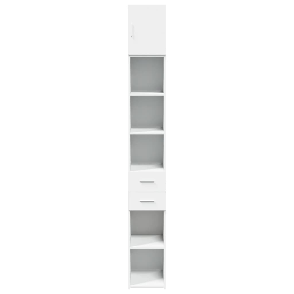 Slim Storage Cabinet White 30x42,5x225 cm Engineered Wood