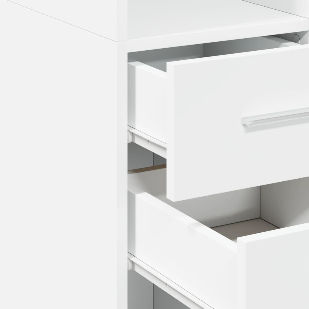 Slim Storage Cabinet White 30x42,5x225 cm Engineered Wood