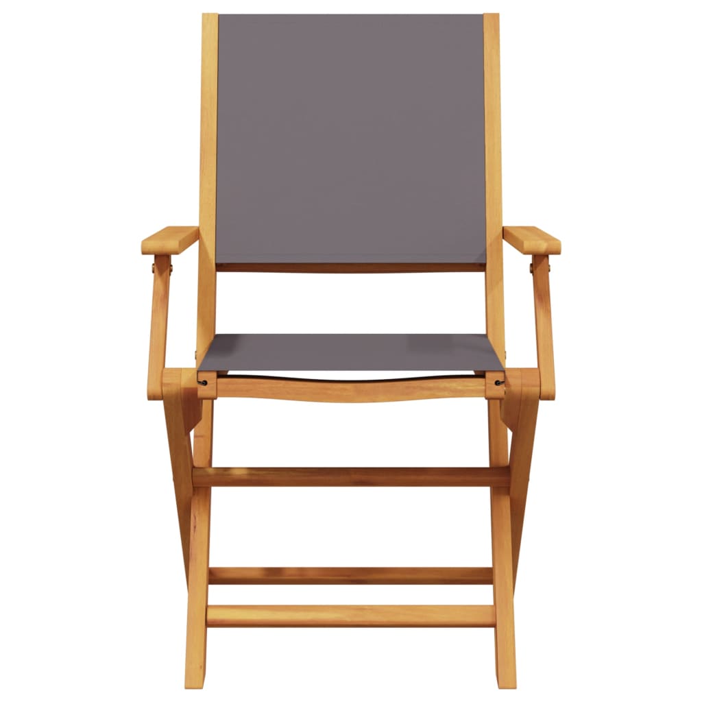 5 Piece Garden Dining Set Anthracite Fabric and Solid Wood