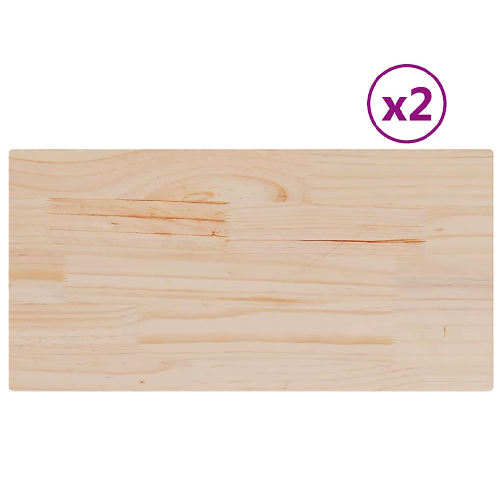 Table Tops 2 pcs 60x30x1.7 cm Rectangular Solid Wood Pine