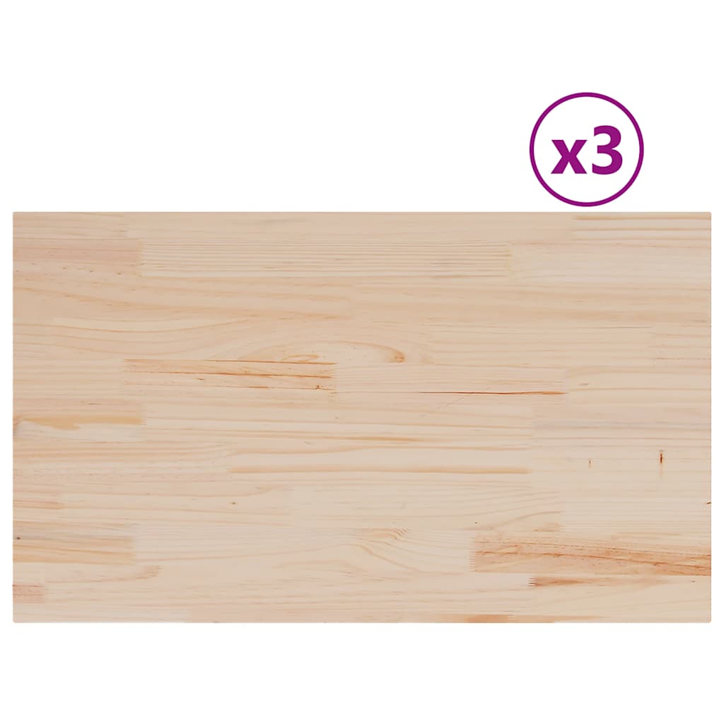 Table Tops 3 pcs 80x47x2.5 cm Rectangular Solid Wood Pine