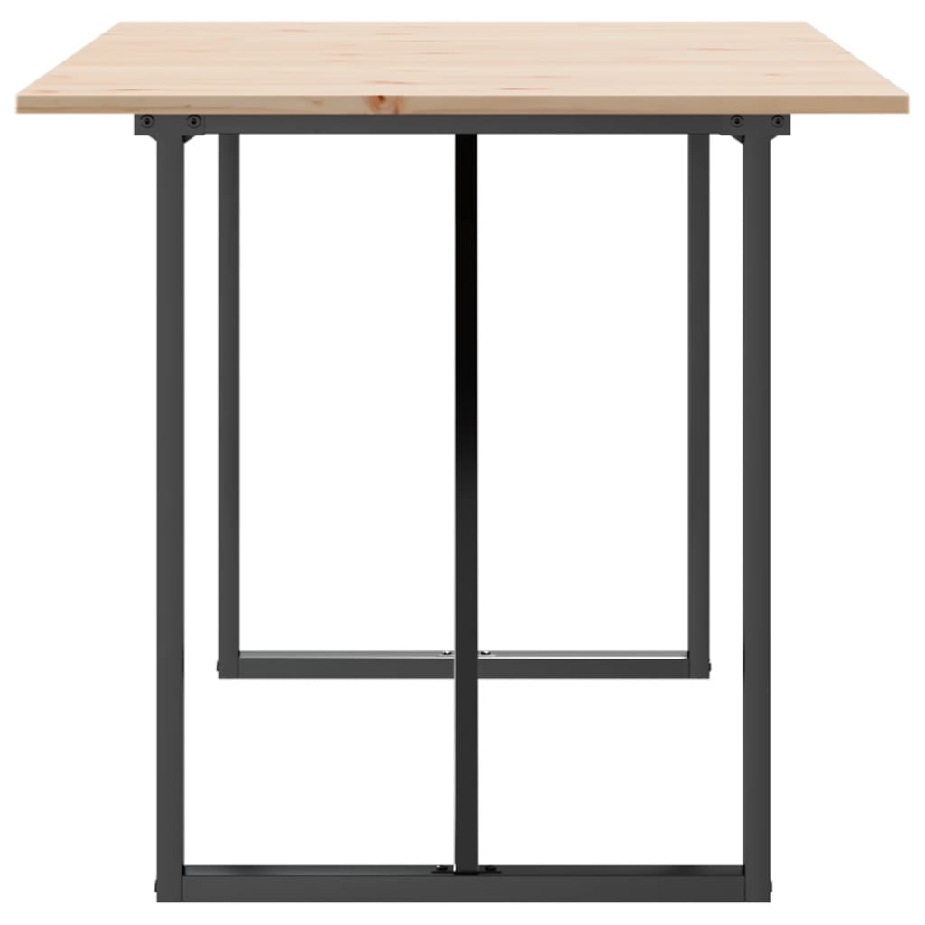Dining Table O-Frame 140x80x75 cm Solid Wood Pine and Steel