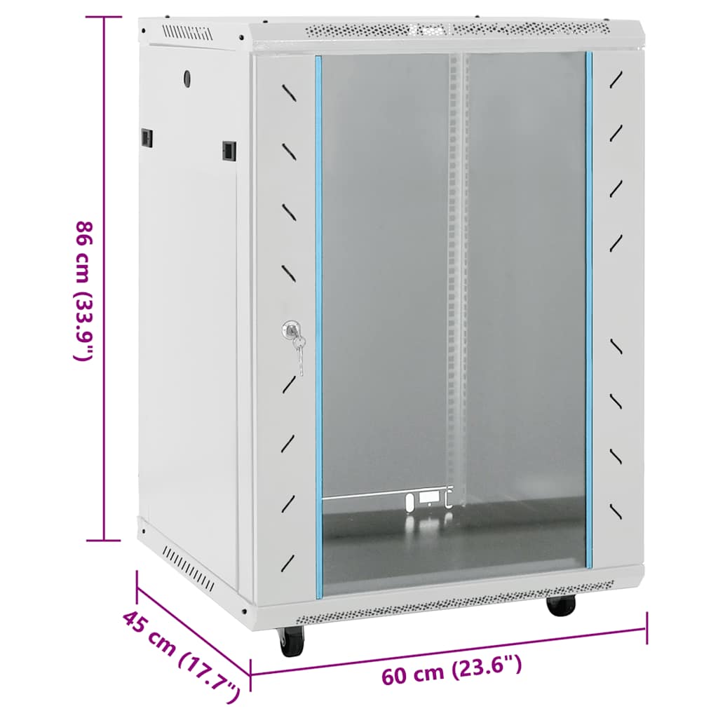 15U Network Cabinet with Swivel Feet 19" IP20 60x45x86 cm