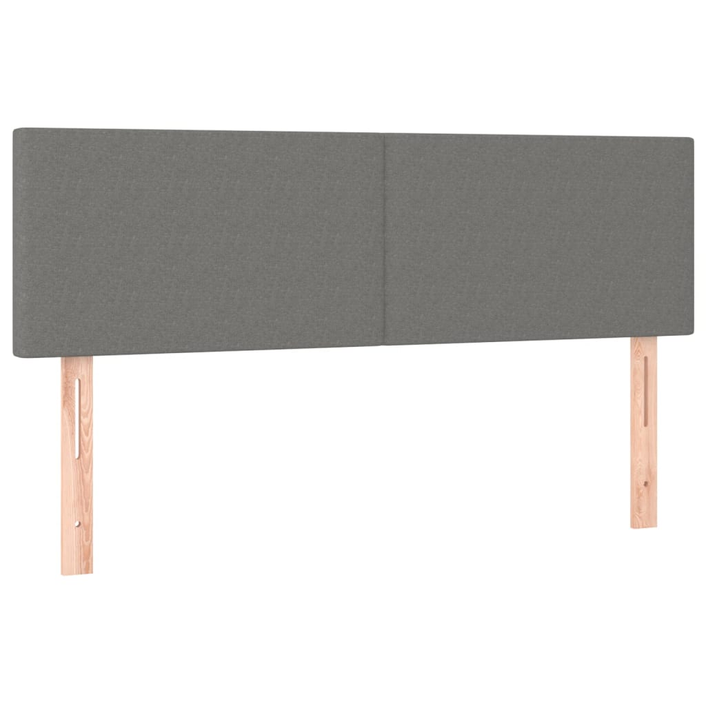 Box Spring Bed with Mattress Dark Grey 137x190 cm Full Fabric