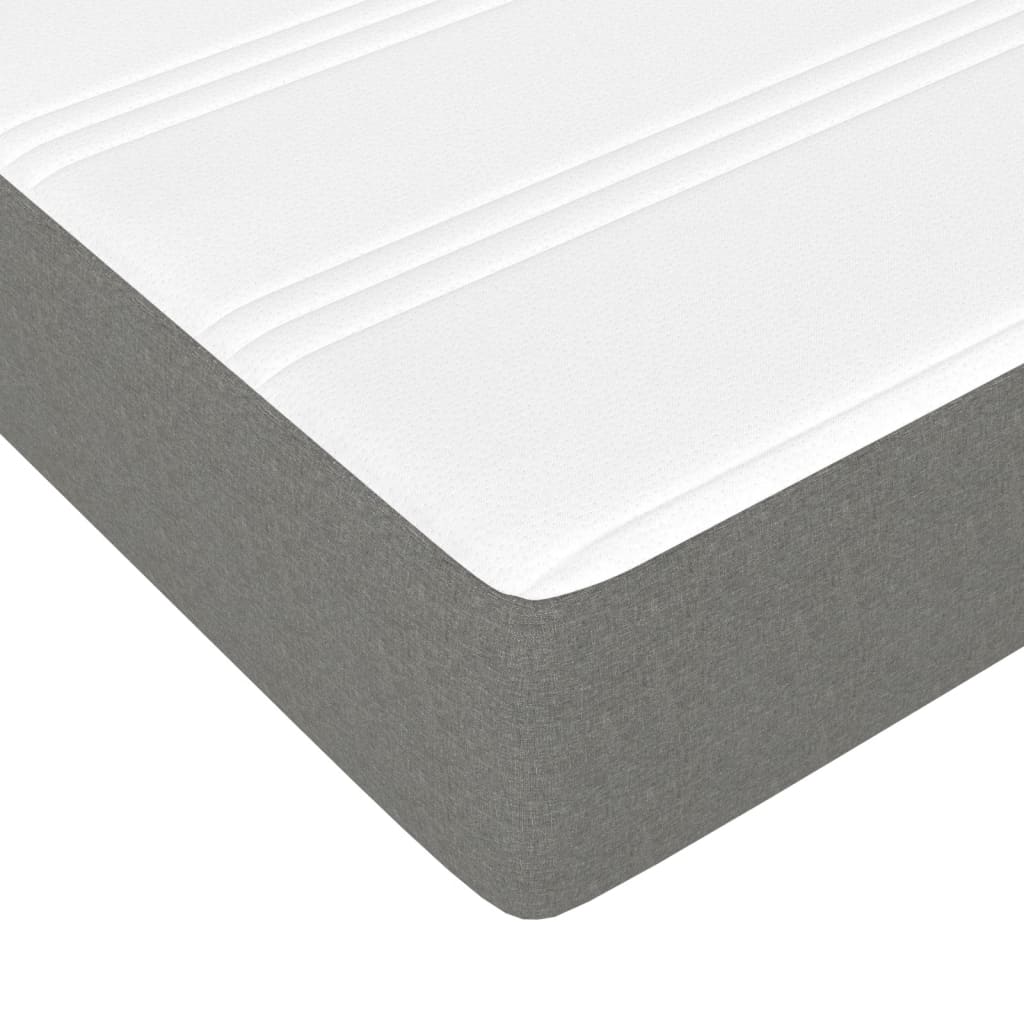 Box Spring Bed with Mattress Dark Grey 137x190 cm Full Fabric
