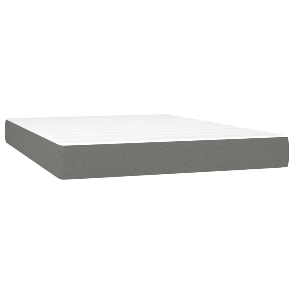 Box Spring Bed with Mattress Dark Grey 137x190 cm Full Fabric