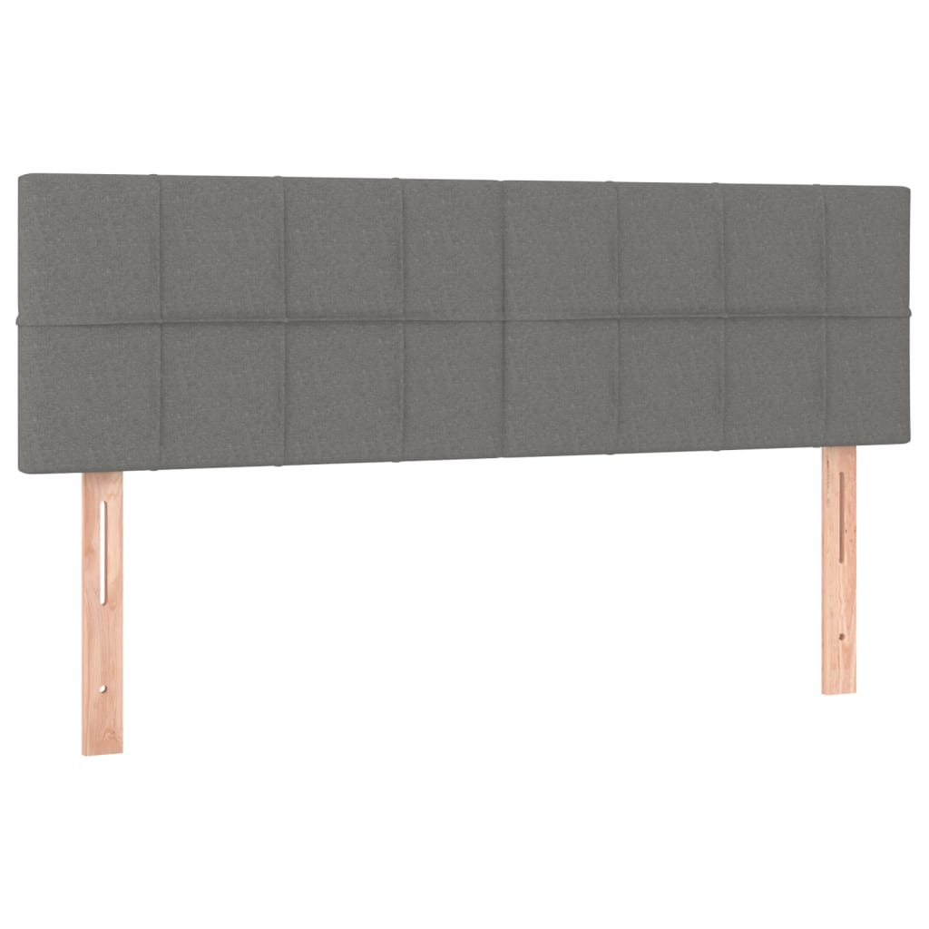 Box Spring Bed with Mattress Dark Grey 137x190 cm Full Fabric
