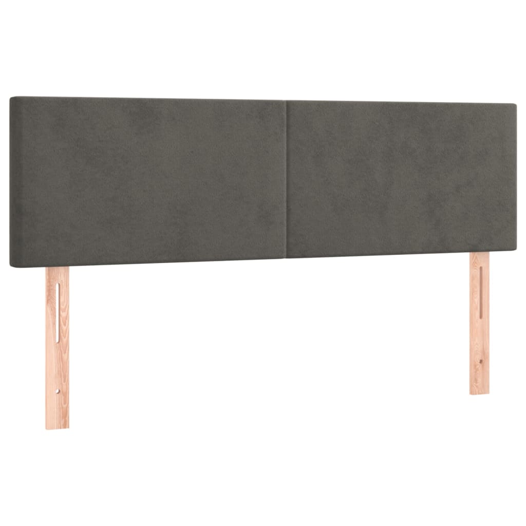Box Spring Bed with Mattress Dark Grey 137x190 cm Full Velvet