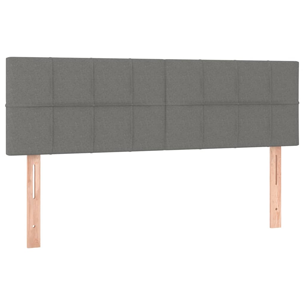 Box Spring Bed with Mattress&LED Dark Grey 137x190 cm Full Fabric