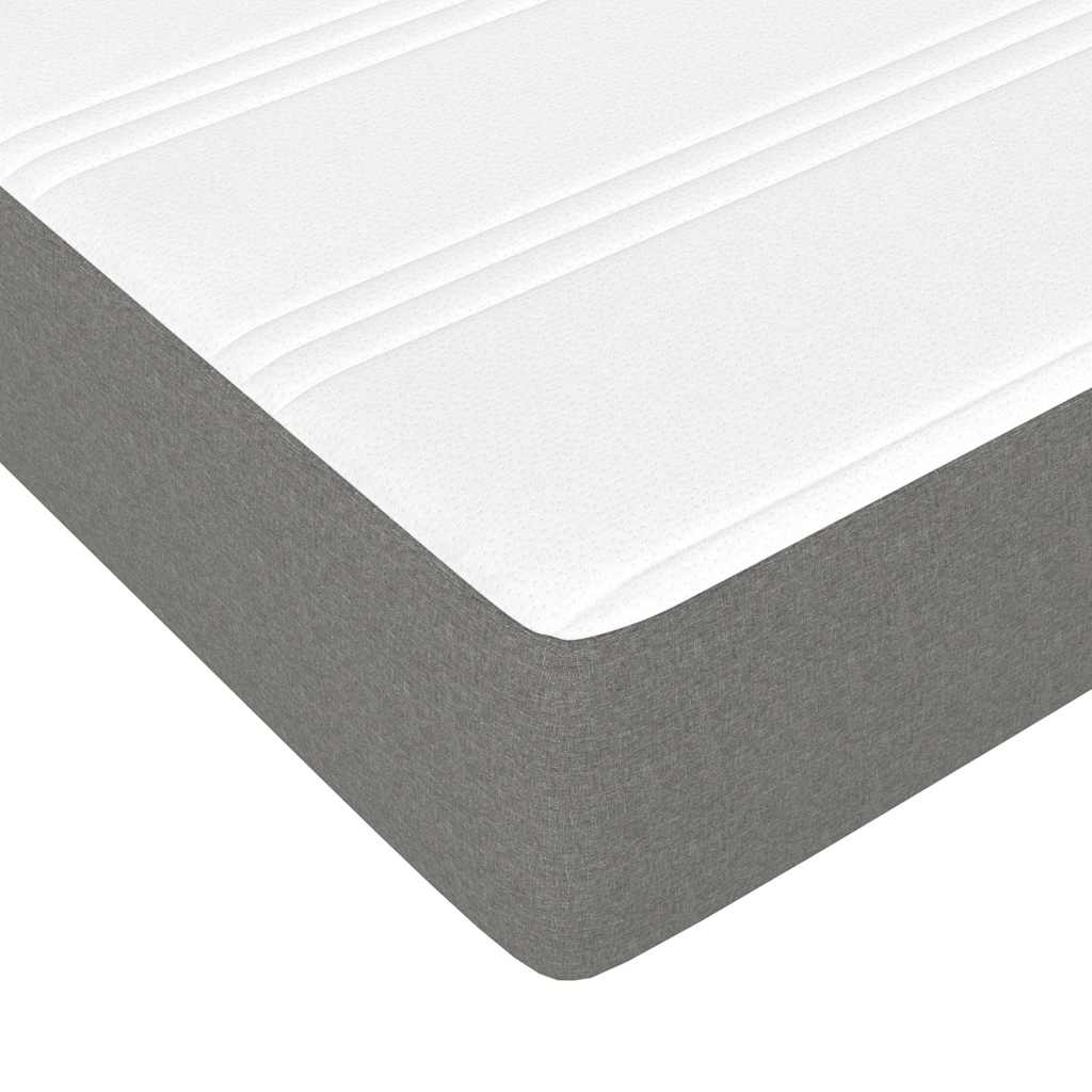 Box Spring Bed with Mattress&LED Dark Grey 137x190 cm Full Fabric
