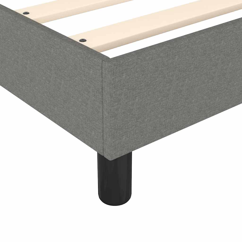 Box Spring Bed with Mattress&LED Dark Grey 137x190 cm Full Fabric