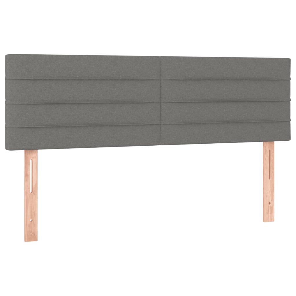 Box Spring Bed with Mattress&LED Dark Grey 137x190 cm Full Fabric