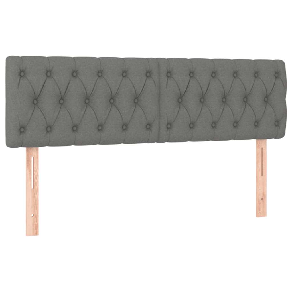 Box Spring Bed with Mattress&LED Dark Grey 137x190 cm Full Fabric