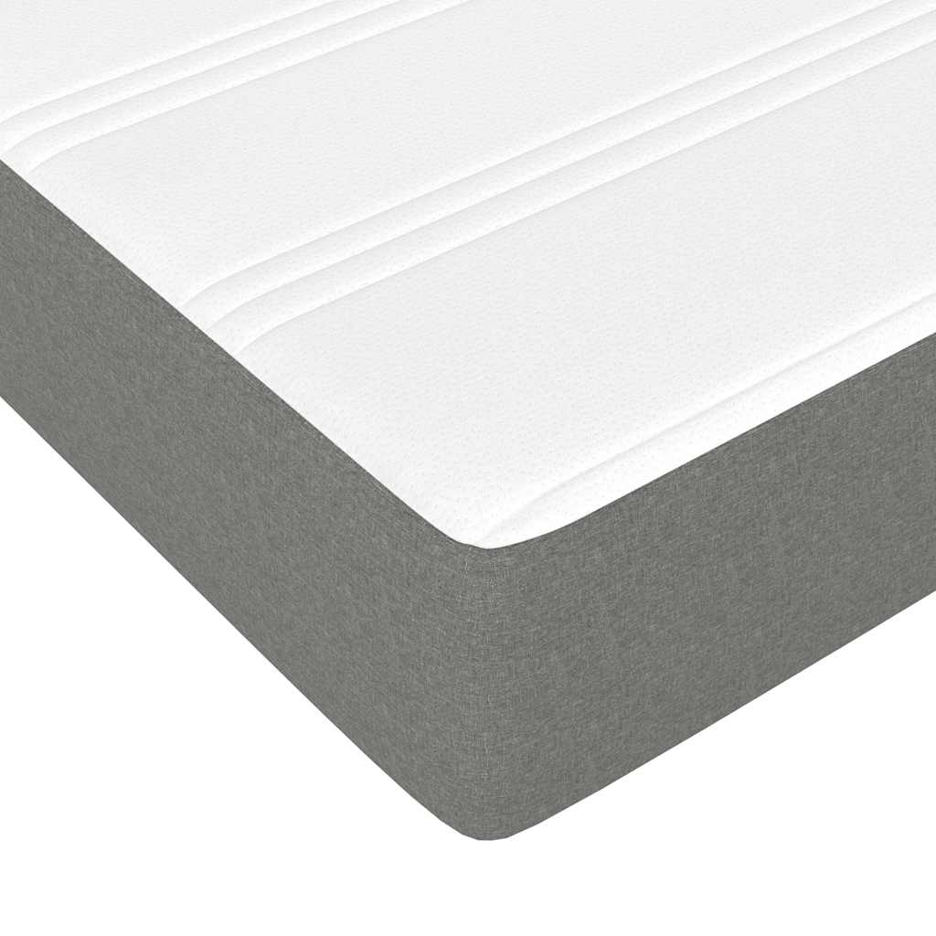 Box Spring Bed with Mattress&LED Dark Grey 137x190 cm Full Fabric