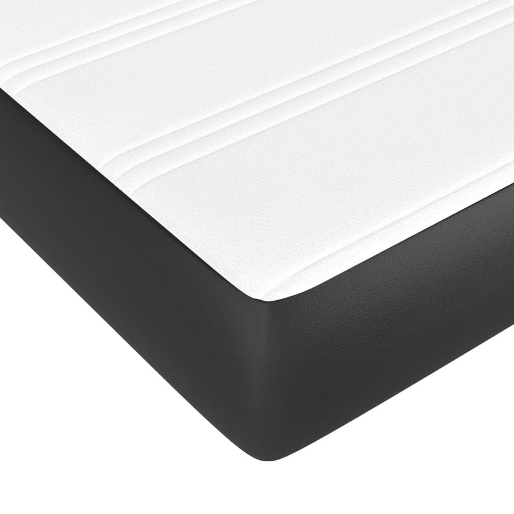 Box Spring Bed with Mattress&LED Black 137x190 cm Full Fabric