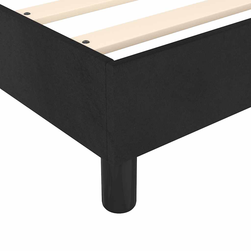 Box Spring Bed with Mattress&LED Black 137x190 cm Full Velvet