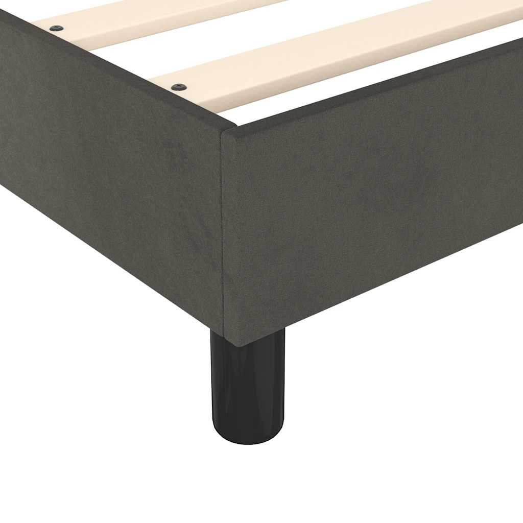 Box Spring Bed with Mattress&LED Dark Grey 107x203 cm King Single Size Velvet