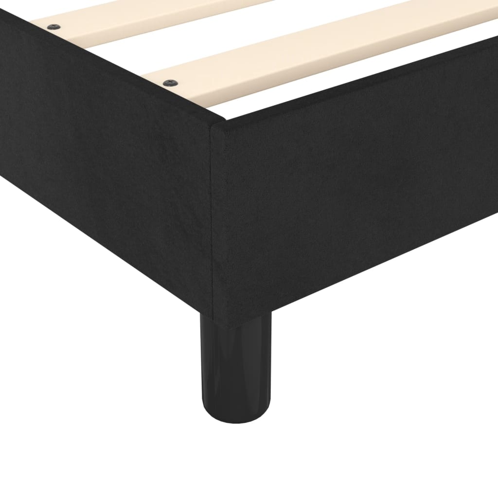Box Spring Bed with Mattress Black 107x203 cm King Single Size Velvet
