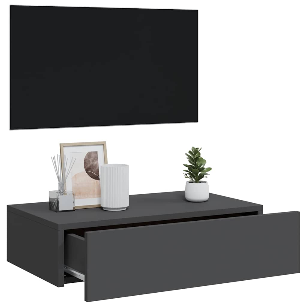 TV Cabinet with LED Lights Grey 60x35x15.5 cm