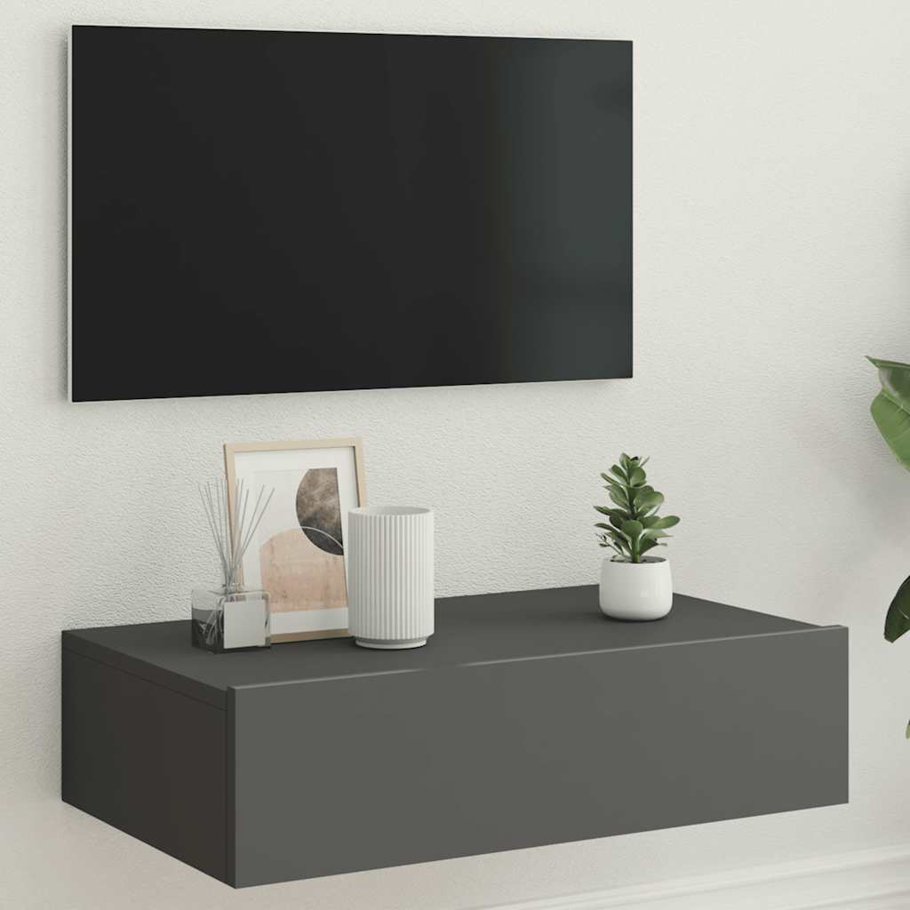 TV Cabinet with LED Lights Grey 60x35x15.5 cm