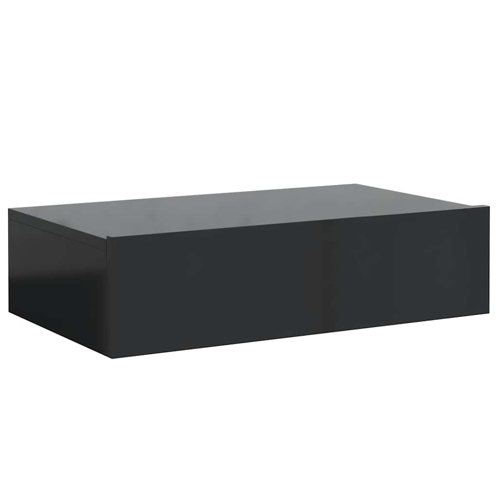 TV Cabinet with LED Lights Gloss Black 60x35x15.5 cm