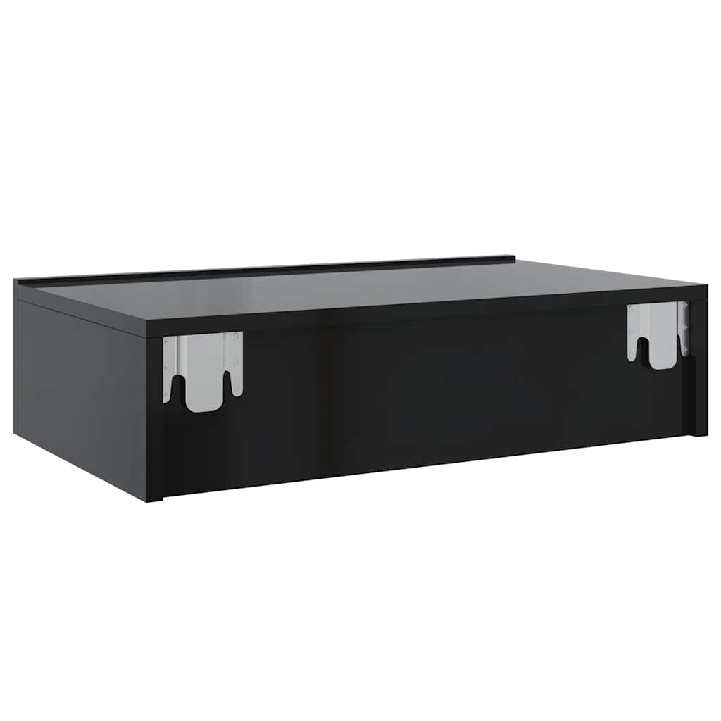 TV Cabinet with LED Lights Gloss Black 60x35x15.5 cm