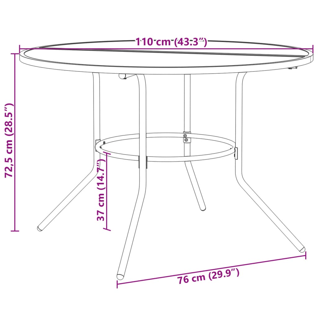 Stackable Garden Chair Set 5 Piece Anthracite Powder-coated Steel