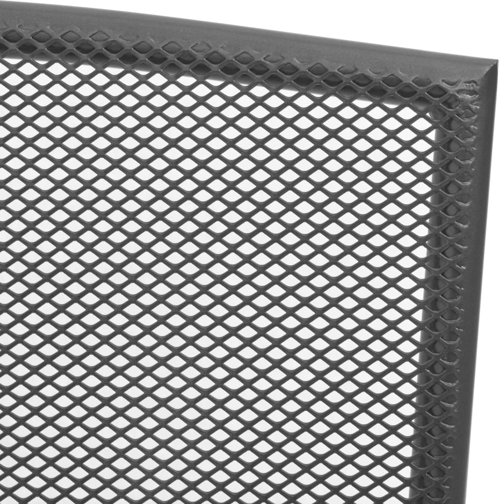 Stackable Garden Chair Set 7 Piece Anthracite Powder-coated Steel