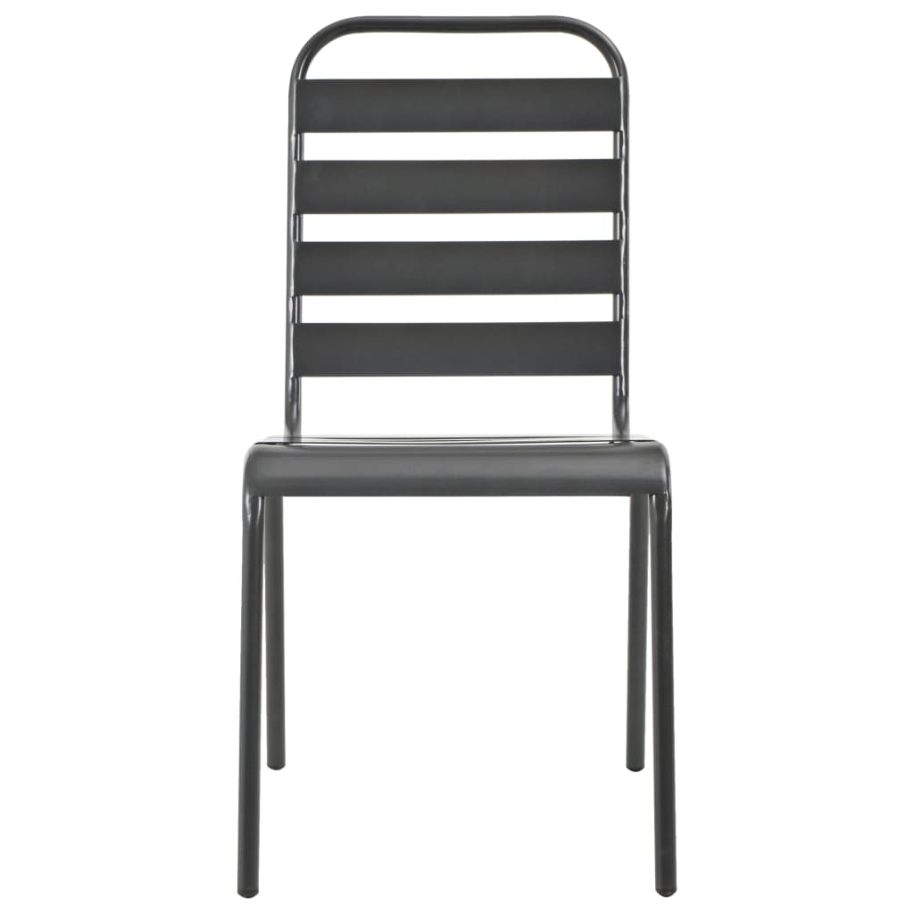 Stackable Garden Chair Set 3 Piece Anthracite Powder-coated Steel