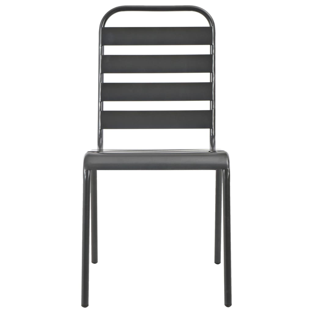 Stackable Garden Chair Set 5 Piece Anthracite Powder-coated Steel