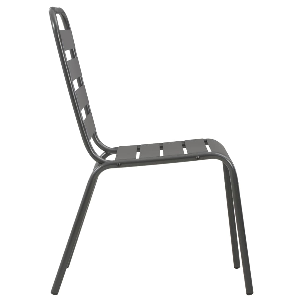 Stackable Garden Chair Set 7 Piece Anthracite Powder-coated Steel