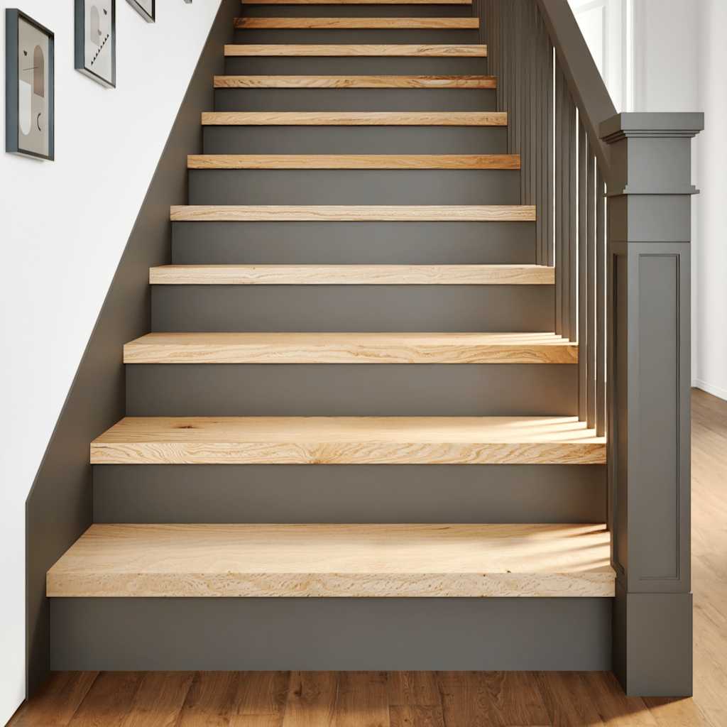Stair Treads 2 pcs Untreated 100x25x2 cm Solid Wood Oak