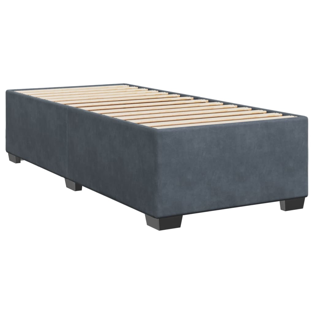 Bed Frame without Mattress Dark Grey?90x190 cm Velvet