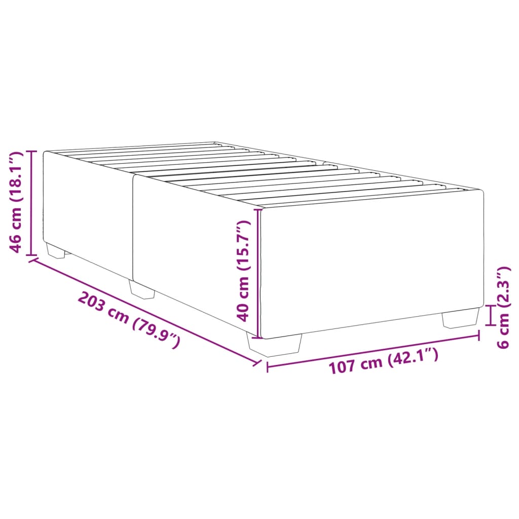 Bed Frame without Mattress Dark Grey King Single Velvet