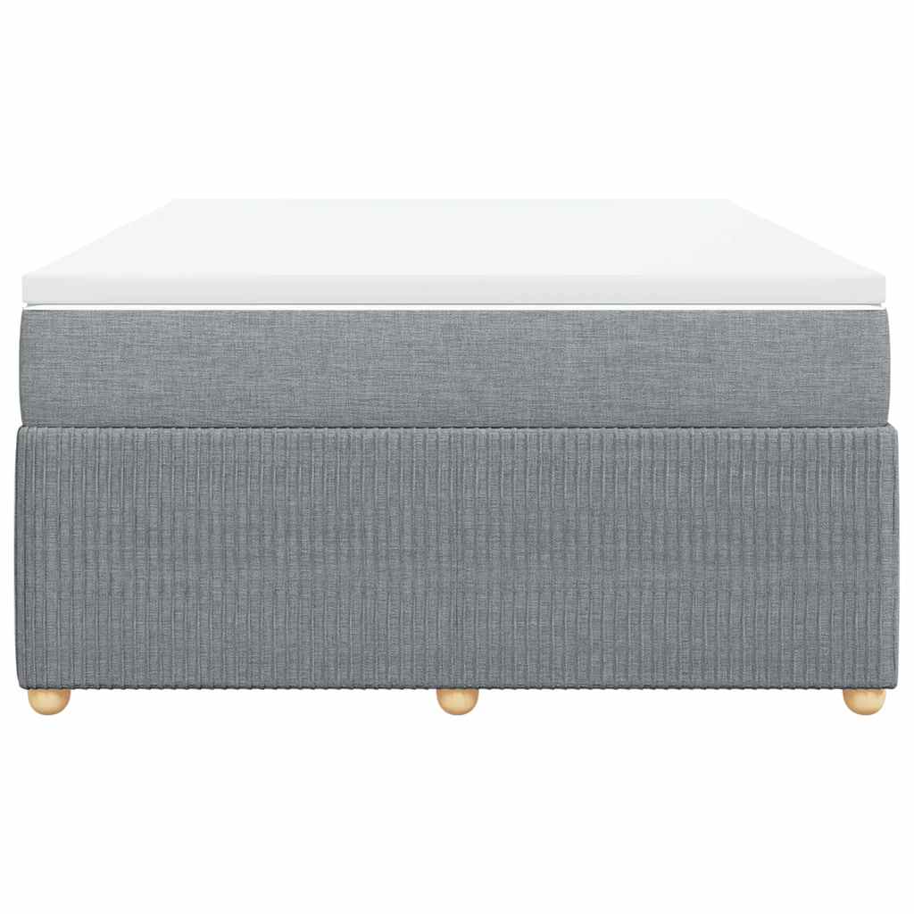 Box Spring Bed with Mattress Dark Grey Queen Fabric