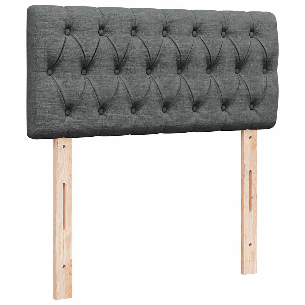 Box Spring Bed with Mattress Light Grey King Single Fabric