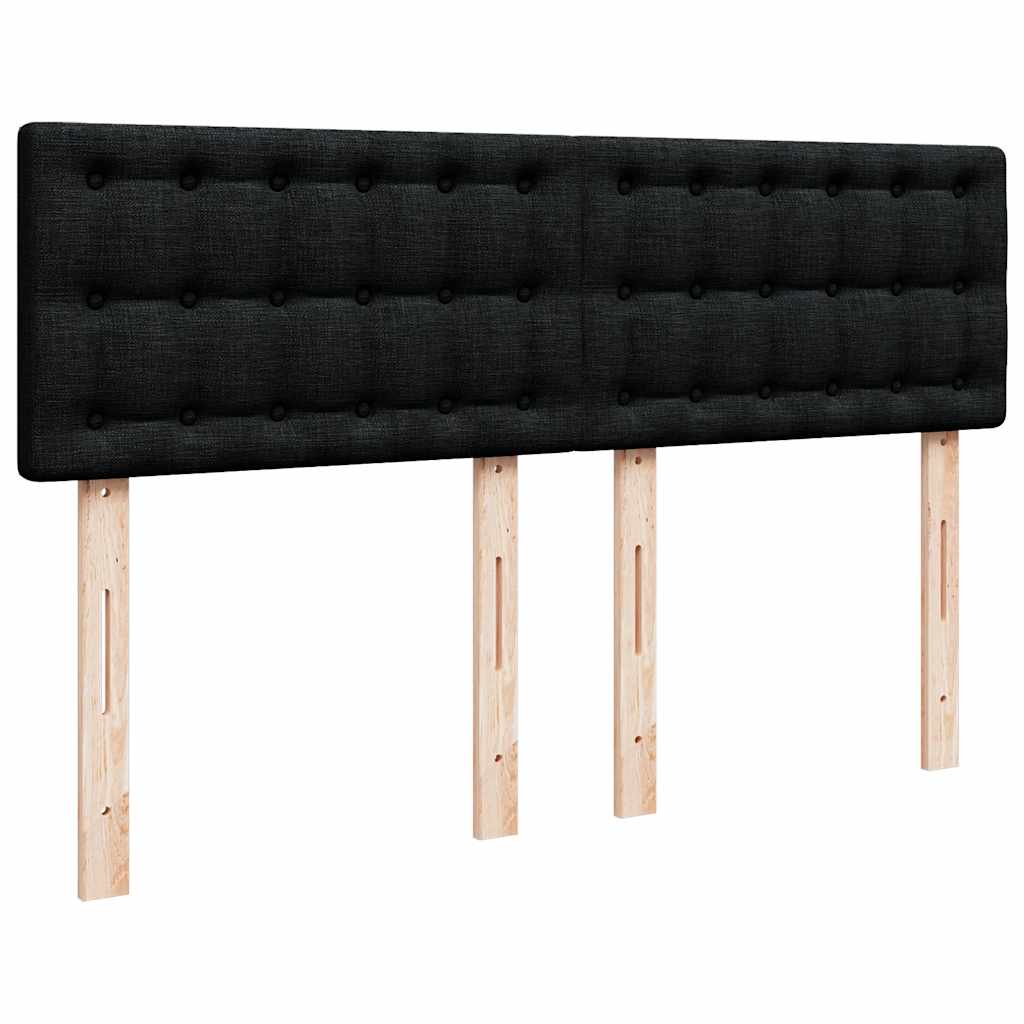 Box Spring Bed with Mattress Dark Grey Queen Fabric