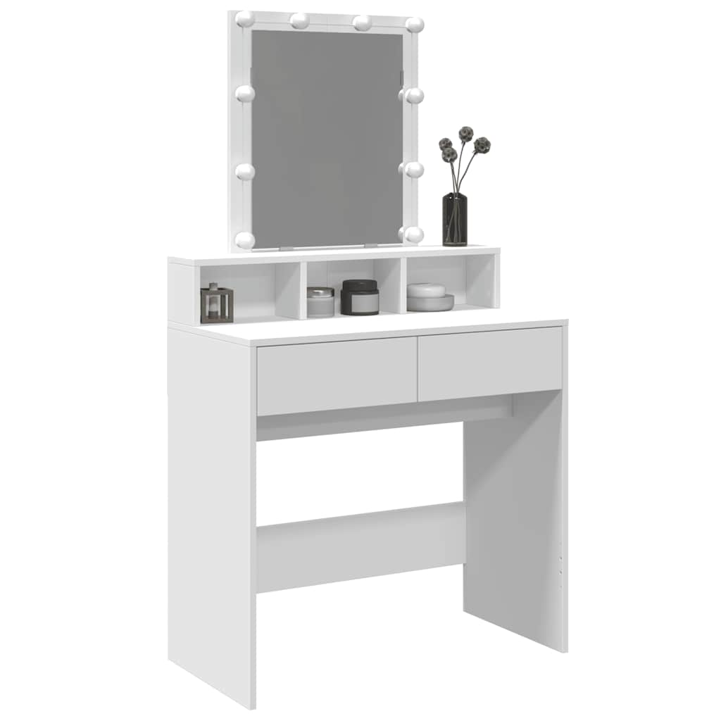 Dressing Table with LED White 80x41x144.5 cm